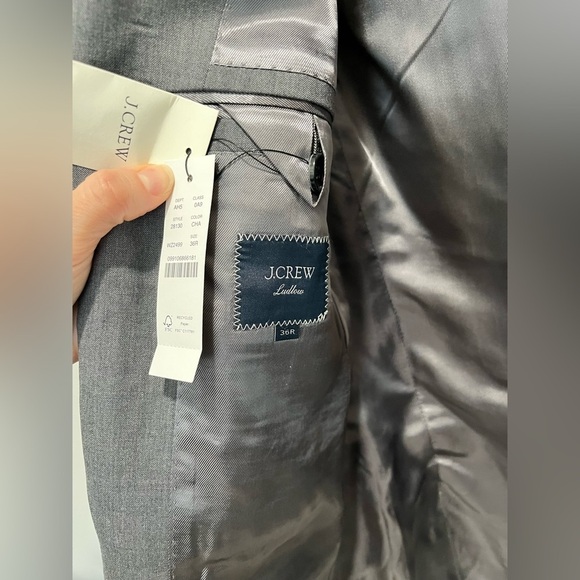 J. Crew Ludlow Slim-fit Suit Jacket Double Vent Loro Piana Wool Charcoal 36R NEW - Picture 12 of 15